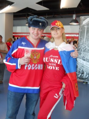 С женой уже внутри стадиона