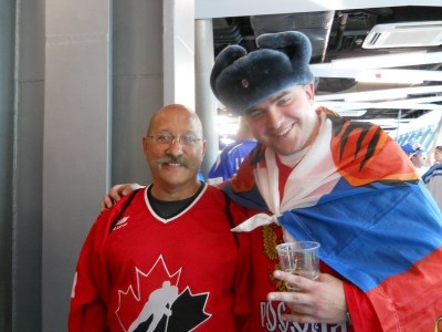 Канадец, пока ещё весёлый, до матча пару часов)))))))