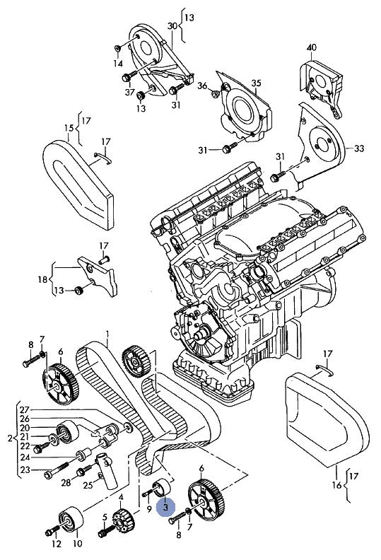 п3. натяжной ролик.<br />п25. демпфер.