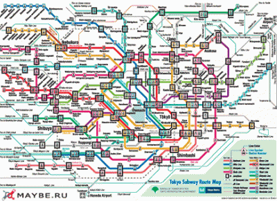 Карта метрополитена в Токио
